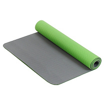 Коврик для фитнеса и йоги Larsen TPE двухцветный зелен/серый р173х61х0,4см