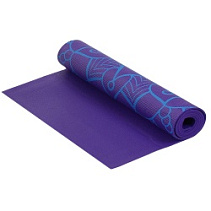 Коврик для фитнеса и йоги Larsen PVC фиолетов с принтом р180х61х0,5см