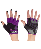 Перчатки для фитнеса STARFIT SU-113, черный/фиолетовый/серый, S