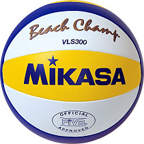 Мяч для пляжного волейбола MIKASA VLS300", р.5, FIVB Approved, синт.кожа микрофибра