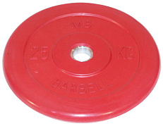 Диск обрезиненный, красный, 26 мм, 25 кг