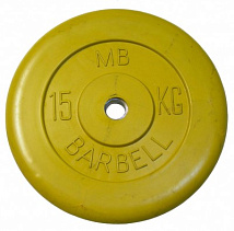 Диск обрезиненный, жёлтый, 51 мм, 15 кг 