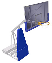 Стойка баскетбольная мобильная складная с выносом 1,65м с гидромеханизмом ЭКОНОМ без противовесов