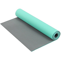 Коврик для фитнеса и йоги Larsen TPE двухцветный сине/серый р173х61х0,4см