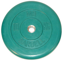 Диск обрезиненный, зеленый, 26 мм, 10 кг